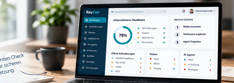 RayCon Cockpit mit Unternehmens-Readiness und nächsten Schritten